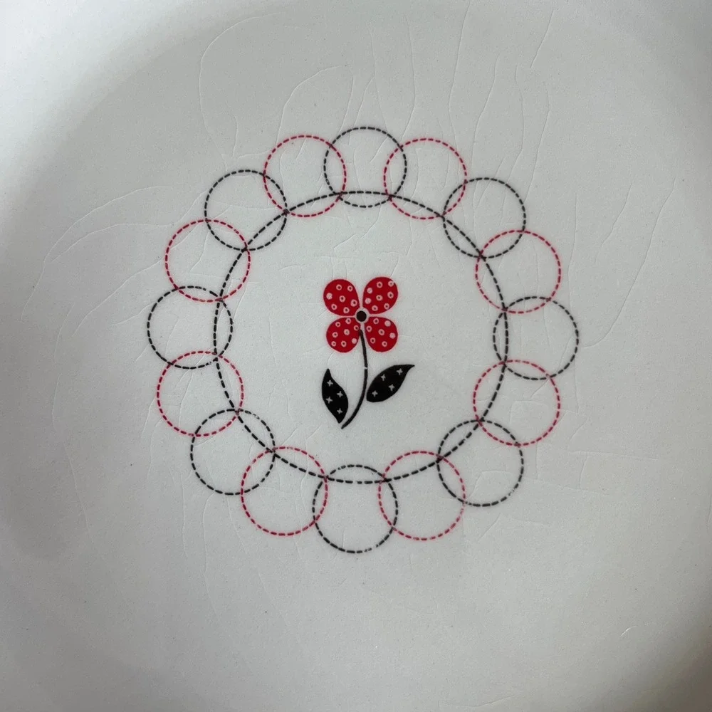 Vintage MCM Calico by Salem Salad Dessert Plates 6.25